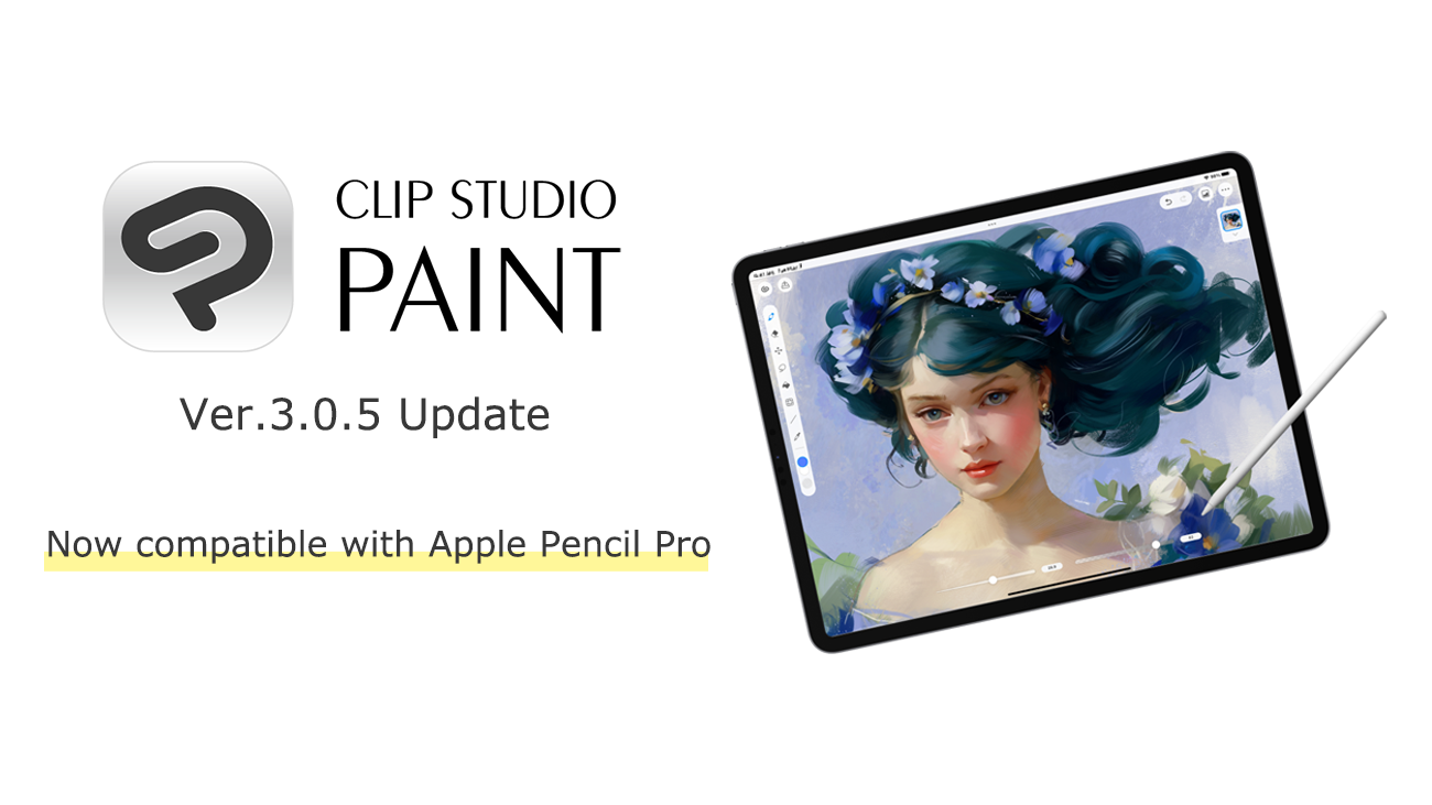 Clip Studio Paint supports Apple Pencil Pro’s barrel rotation for more intuitive drawing on iPad