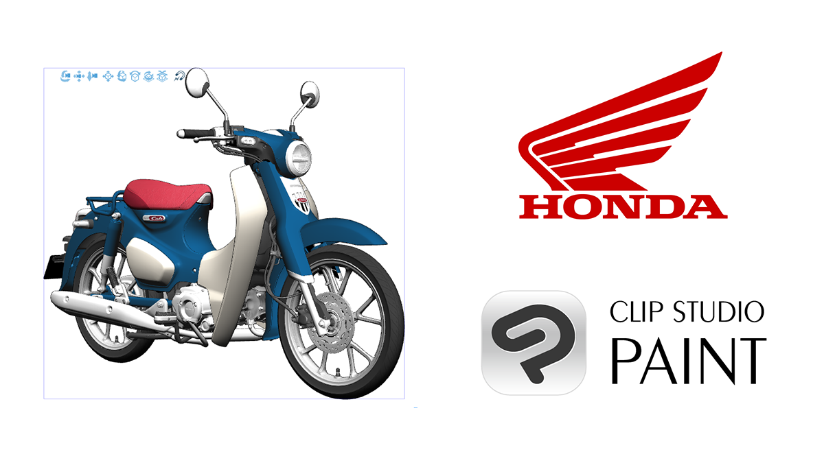 3D model of the “Honda Super Cub C125” now available free for Clip Studio Paint